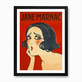 Jane Marac, Woman Portrait, Vintage Poster Art Print