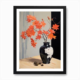 Bouquet Of Autumn Blaze Maple Flowers, Autumn Fall Florals Painting 3 Art Print