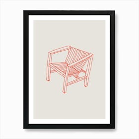 Chair Poster Red Art Print