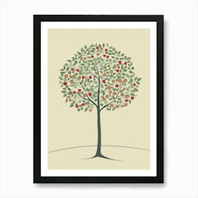 Apple Tree Minimalistic Drawing 1 Art Print