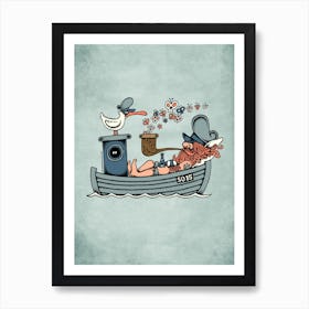 Sailor Butterfly Ship 1 Art Print