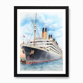 Titanic Onboarding Pencil Illustration 1 Art Print