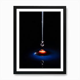 Single Tear Glistening With A Sweet Sadness Set Against A Pitch Black Backdrop 3d Hyper Realistic Art Print