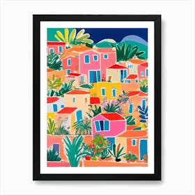 Colorful Houses On The Hill Art Print