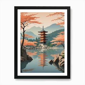 Miyajima Island Japan Vintage Travel Art (5) Art Print