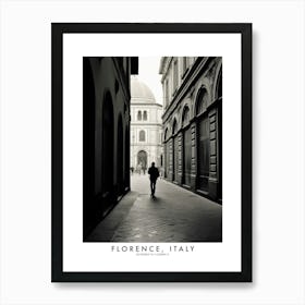 Poster Of Florence, Italy, Black And White Analogue Photograph 1 Art Print