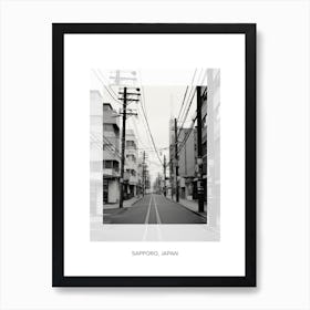 Poster Of Sapporo, Japan, Black And White Old Photo 3 Art Print