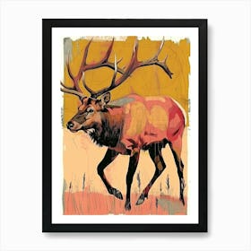 Elk Illustration 2 Art Print