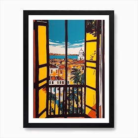 A Window View Of Venice In The Style Of Pop Art 3 Art Print