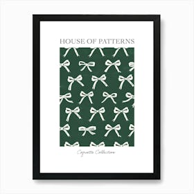 Green And White Bows 4 Pattern Poster Art Print