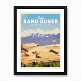 Great Sand Dunes Travel Poster Art Print