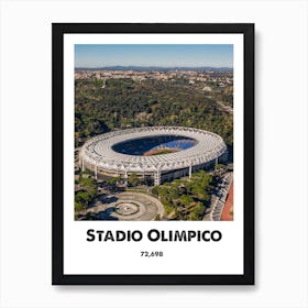 Stadio Olimpico, Stadium, Football, Soccer, Art, Wall Print Art Print