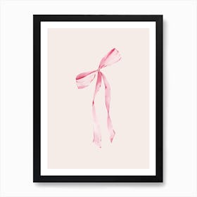 Coquette Pink Bow - 2 - Neutral Art Print