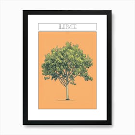 Lime Tree Minimalistic Drawing 2 Poster Art Print
