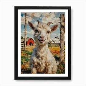 Goat In The Field Art Print