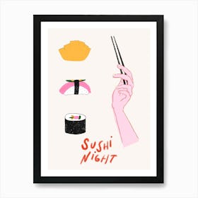 Sushi Night Art Print