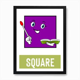 Square, Shape, Kid's Learning, Children's, Fun, Nursery, Bedroom, Wall Print, Art Print, Art Art Print