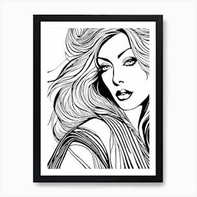 Lino Black And White beauty, 1138 Art Print