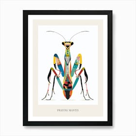 Colourful Insect Illustration Praying Mantis 9 Poster Art Print