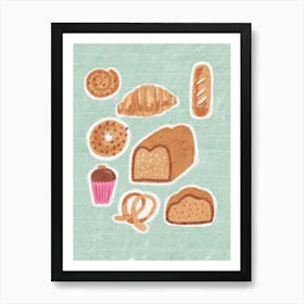 Breads And Pastries Art Print