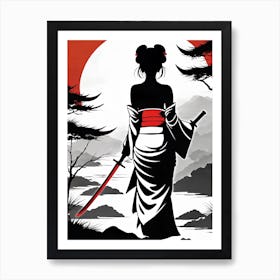 Japanese Geisha Girl 1 Art Print