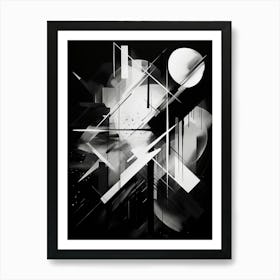 Exploration Abstract Black And White 1 Art Print