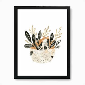 Fox In A Bowl Art Print