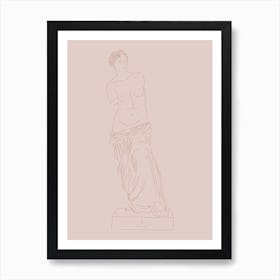 Venus de Milo Line Drawing - Neutral Art Print