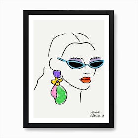 Portrait minimaliste affiche pour salon par Ana Clerici