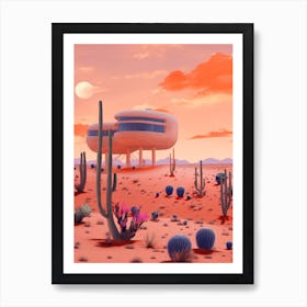 Futuristic Hotel In The Desert 1 Art Print