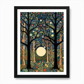 William Morris Moon In The Forest 19 Art Print