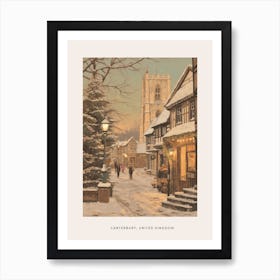 Vintage Winter Poster Canterbury United Kingdom 1 Art Print