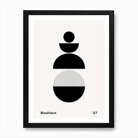 Geometric Bauhaus Poster B&W 27 Art Print