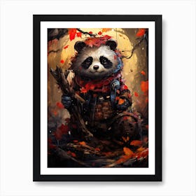 Panda Art In Naïve Art Style 4 Art Print