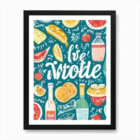 Be Noodle, Food And Drink Seamless Pattern, Foodie Traveler A Delicious Pattern Featuring Iconic Dishes From Different Countries Art Print