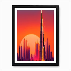 The Burj Khalifa Dubai Sunset Art Print