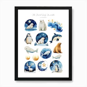 Cute Arctic Animals 1 Art Print