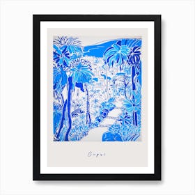 Capri 3 Italy Blue Drawing Poster Art Print