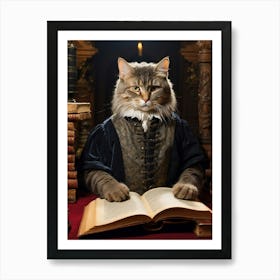 Royal librarian cat Art Print