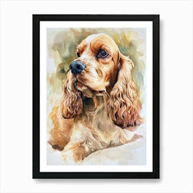 Cocker Spaniel Watercolor Painting 2 Póster