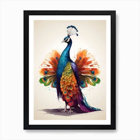 Colorful Peacock Art Print