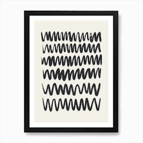 Waves Black Art Print