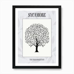 Sycamore Tree Simple Geometric Nature Stencil 2 Poster Art Print