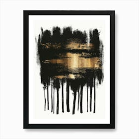 Black And Gold Trees Art Print