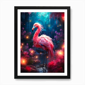 Pink Flamingo Art Print