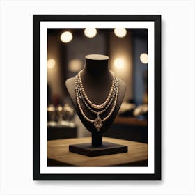 Pearl Necklace On Mannequin Art Print