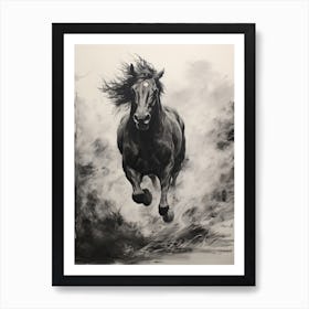 A Horse Painting In The Style Of Grattage 2 Art Print