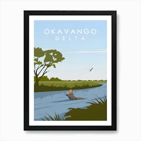 Okavango Print Botswana Wall Art Poster Art Print