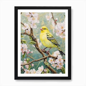 Ohara Koson Inspired Bird Painting American Goldfinch 3 Art Print