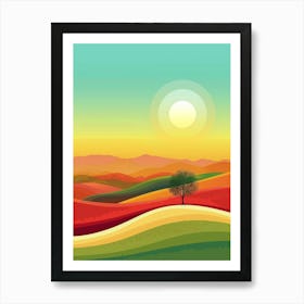 Landscape With A Tree 2 Art Print